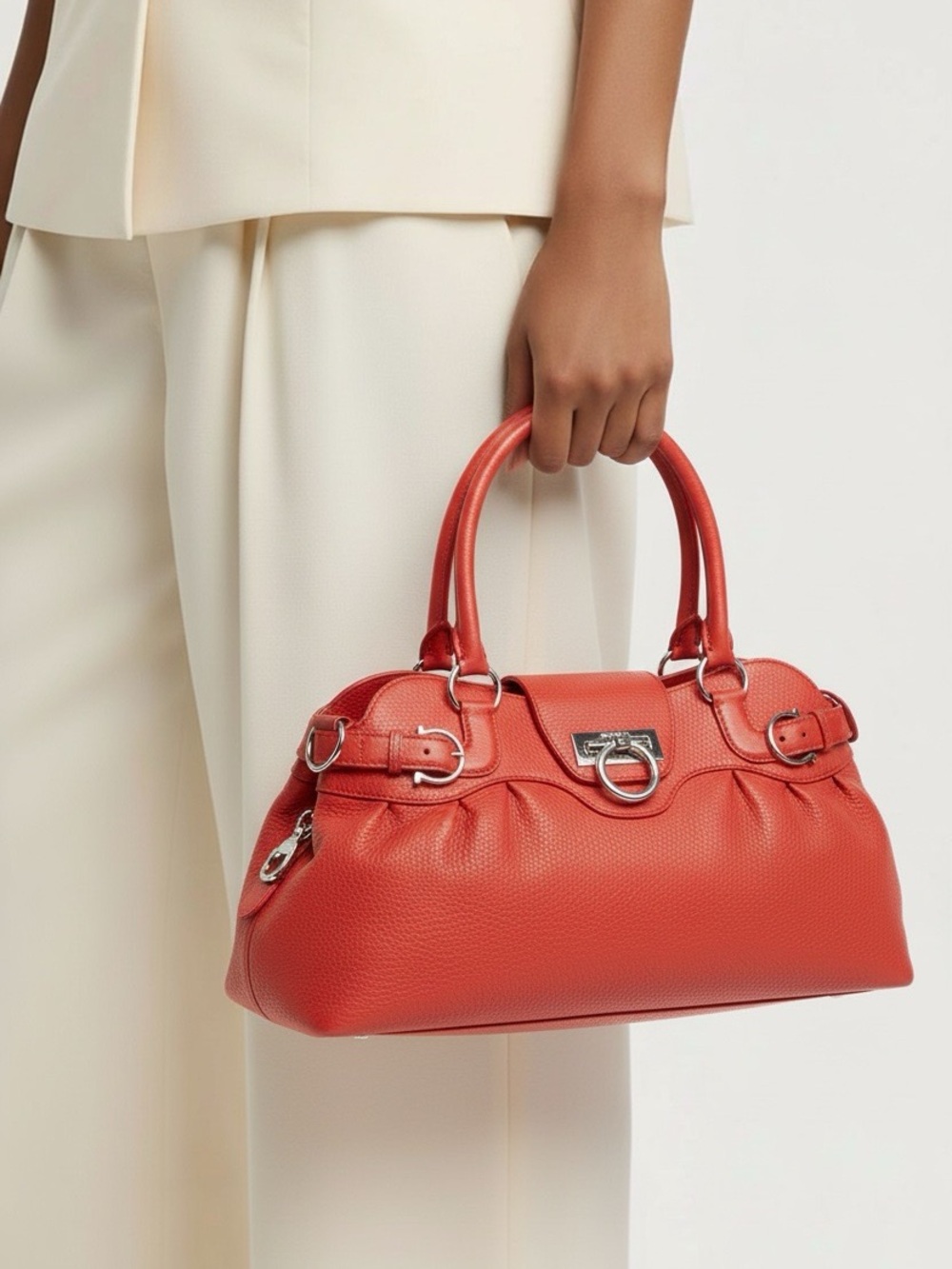 Salvatore Ferrgamo leather orange purse